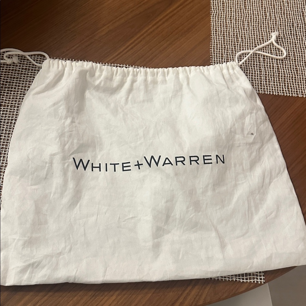 White + Warren sweater v neck wide rib slouchy cashmere navy size M + dustbag - Picture 8 of 8